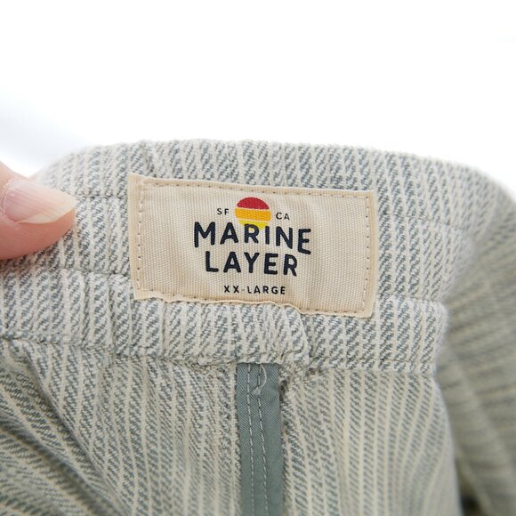 Marine Layer Saturday Beach Short in Green Stripe Men's 2XL NWT - Picture 6 of 7